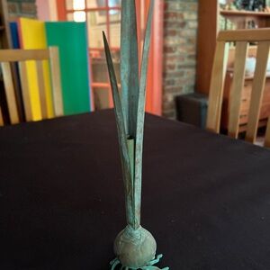 Carnavale Brass Onion Bulb Bud Vase